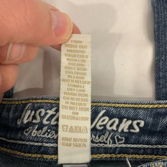 Justice Jeans Simply Low Rise Girls Size 8 Regular Medium Wash Denim Pants - Picture 6 of 7